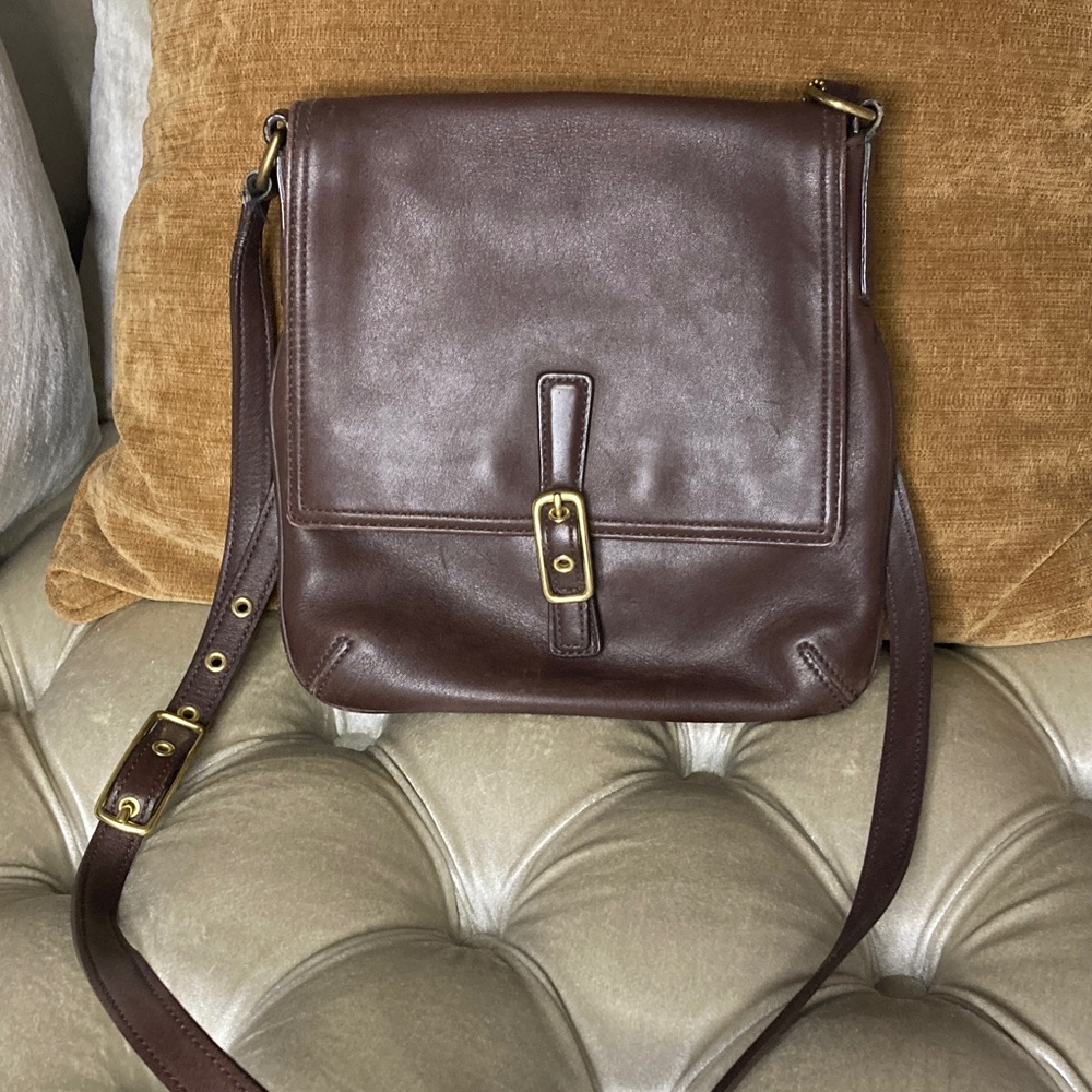 Vintage Coach Brown Leather Crossbody Bag